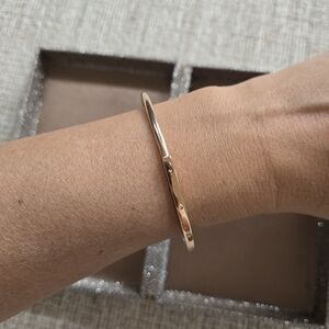 Pandora Rose Gold Signature ID Open Bangle Bracelet
